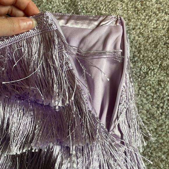 Purple Fringe Mini Skirt - Picture 7 of 8